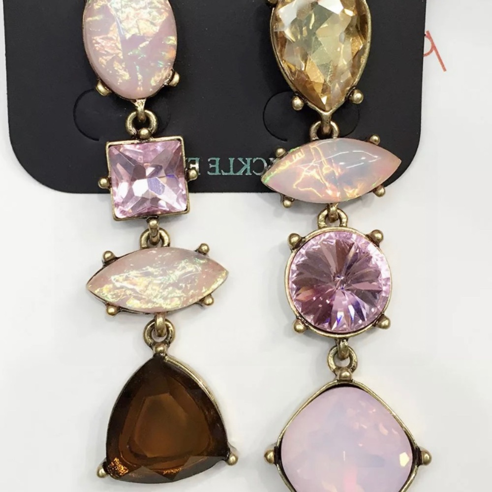Pink Crystal Chandelier Earrings